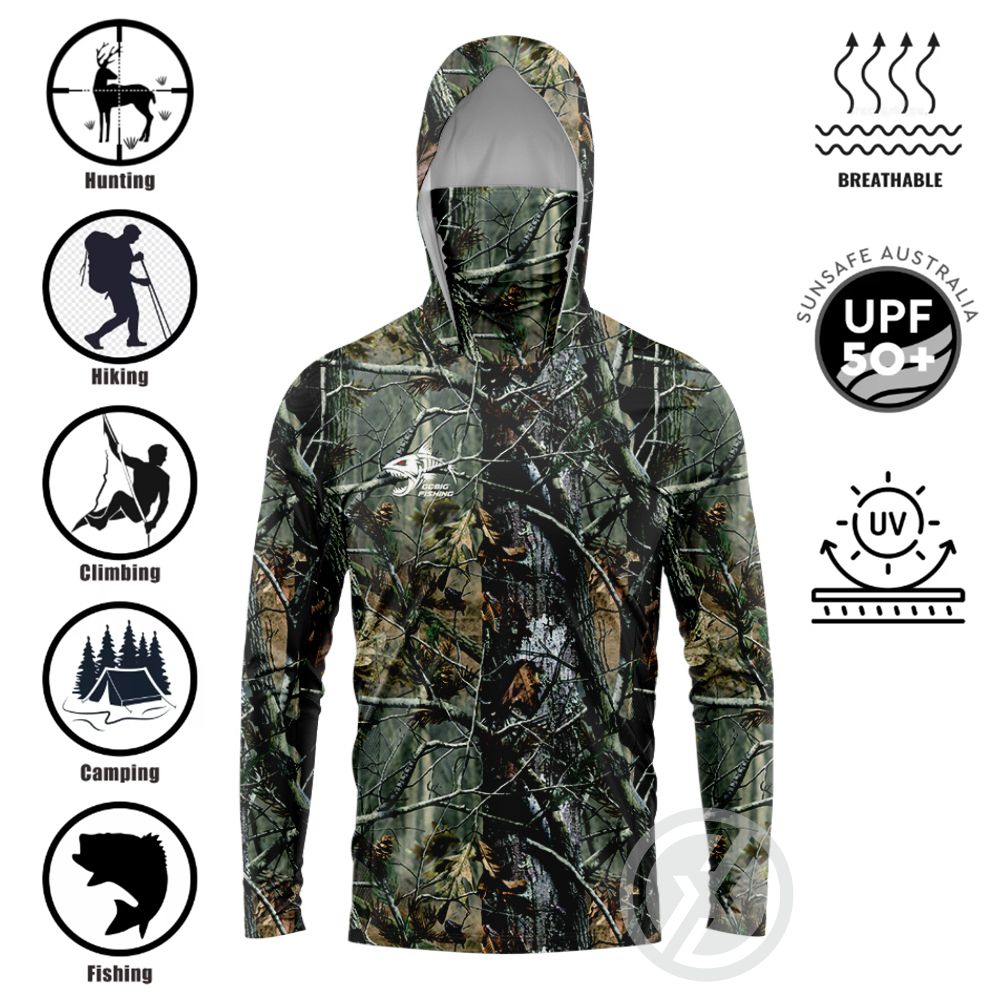 Embellish Knit - UPF50+ Vissershirt met capuchon, ingebouwde gezichtsbescherming,