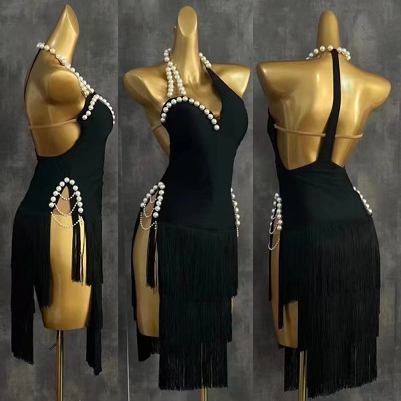 Beaded Trim Fringe - 2025 High End Latin Dans Jurk