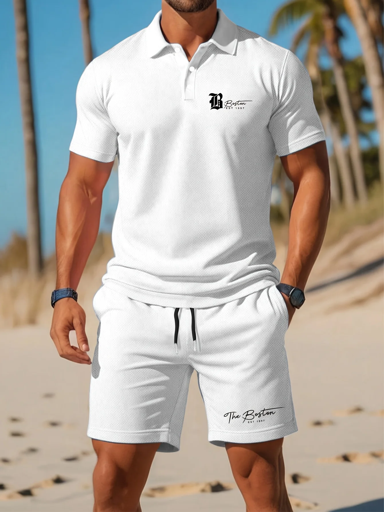 Embellish Knit - Zomer Nieuwe Heren Polo Shirt Set