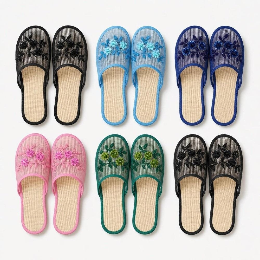 Embroidery Embellishments - Casual bloemenborduurwerk mesh sandalen met zachte