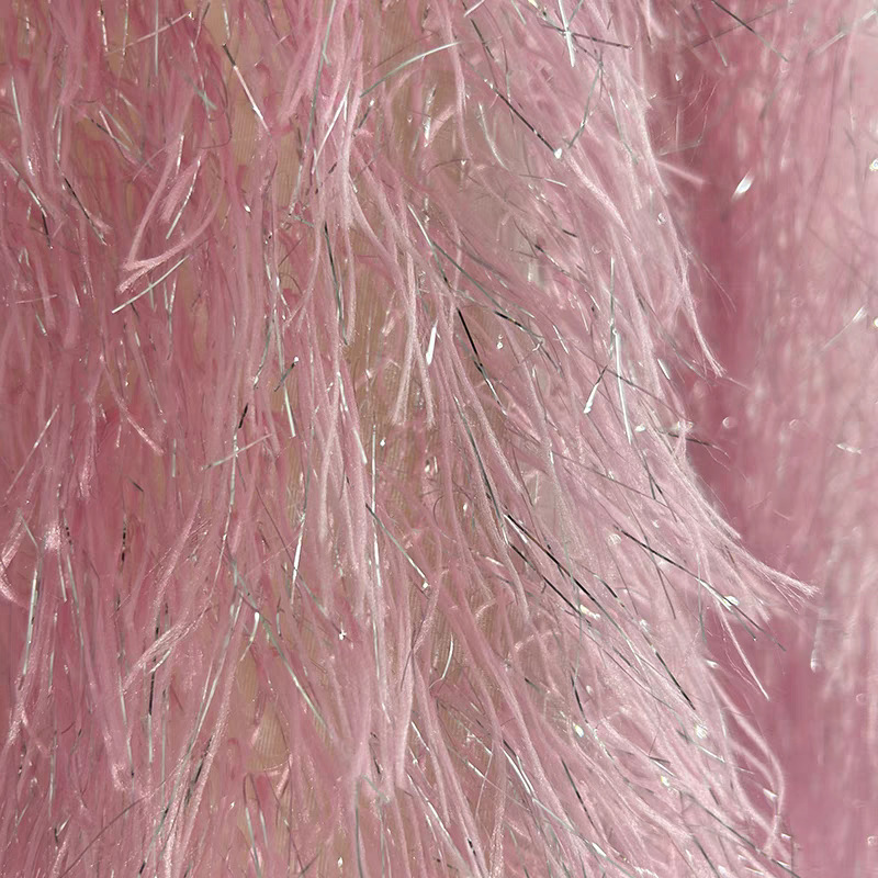Crystal Mesh Fabric - 140Cm breed Goud Regelmatige Fringe Feather