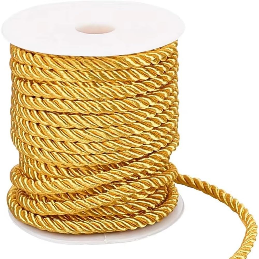 Cord Trim Twisted - 18 meter 5mm gouden decoratief touw,