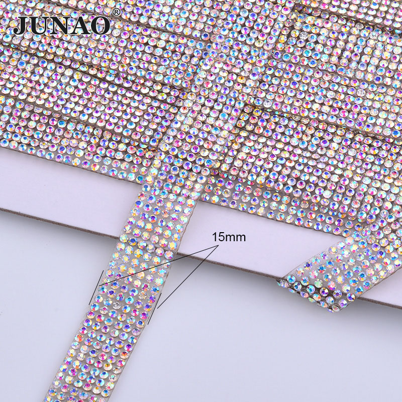 Junao 5Yard Crystal Ab Strass  - Hotfix Rhinestone Sheet recensie en prijs