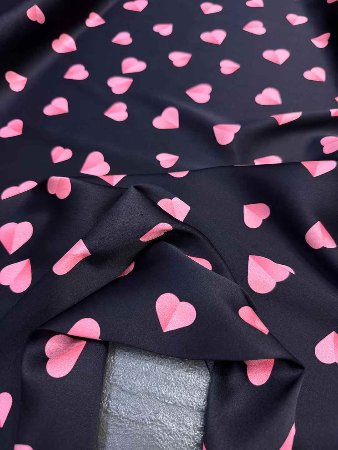 Roze harten echte zijden stof  - Crystal Mesh Fabric recensie en prijs