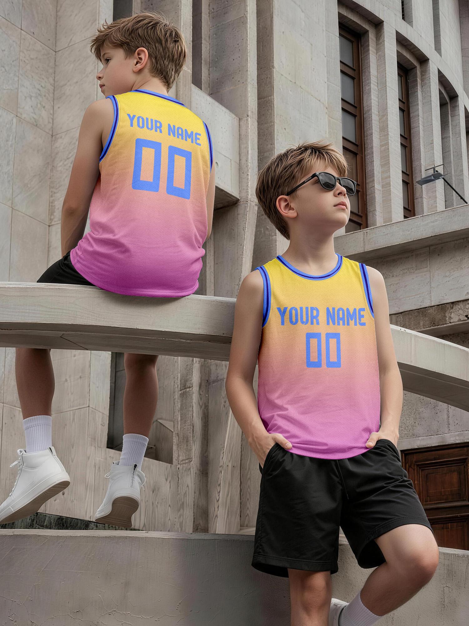 Geel-roze gradiënt blauwe rand - Embellish Knit recensie en prijs