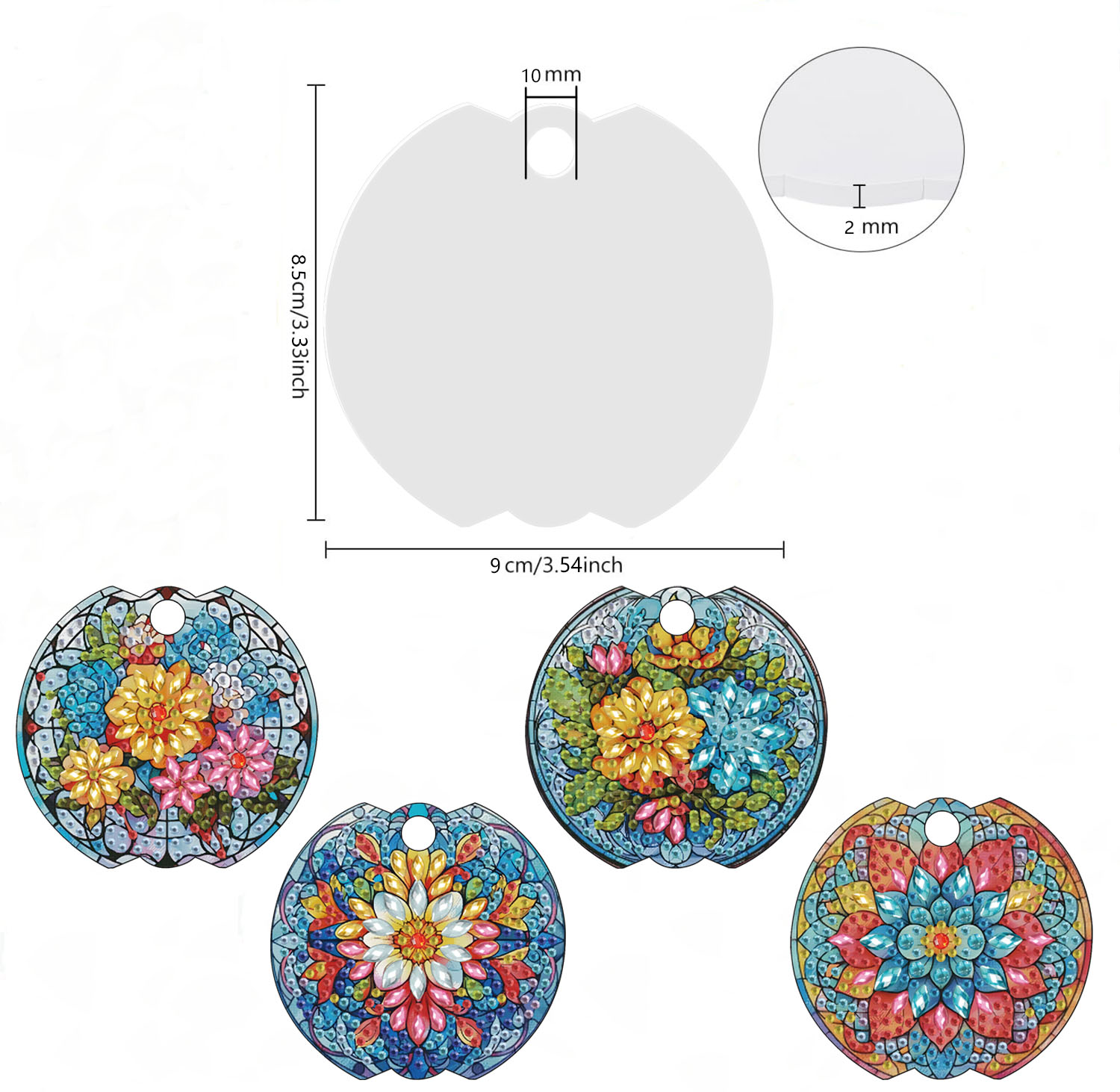 4-delige bloemen DIY diamantku - Embellishment Crafts recensie en prijs