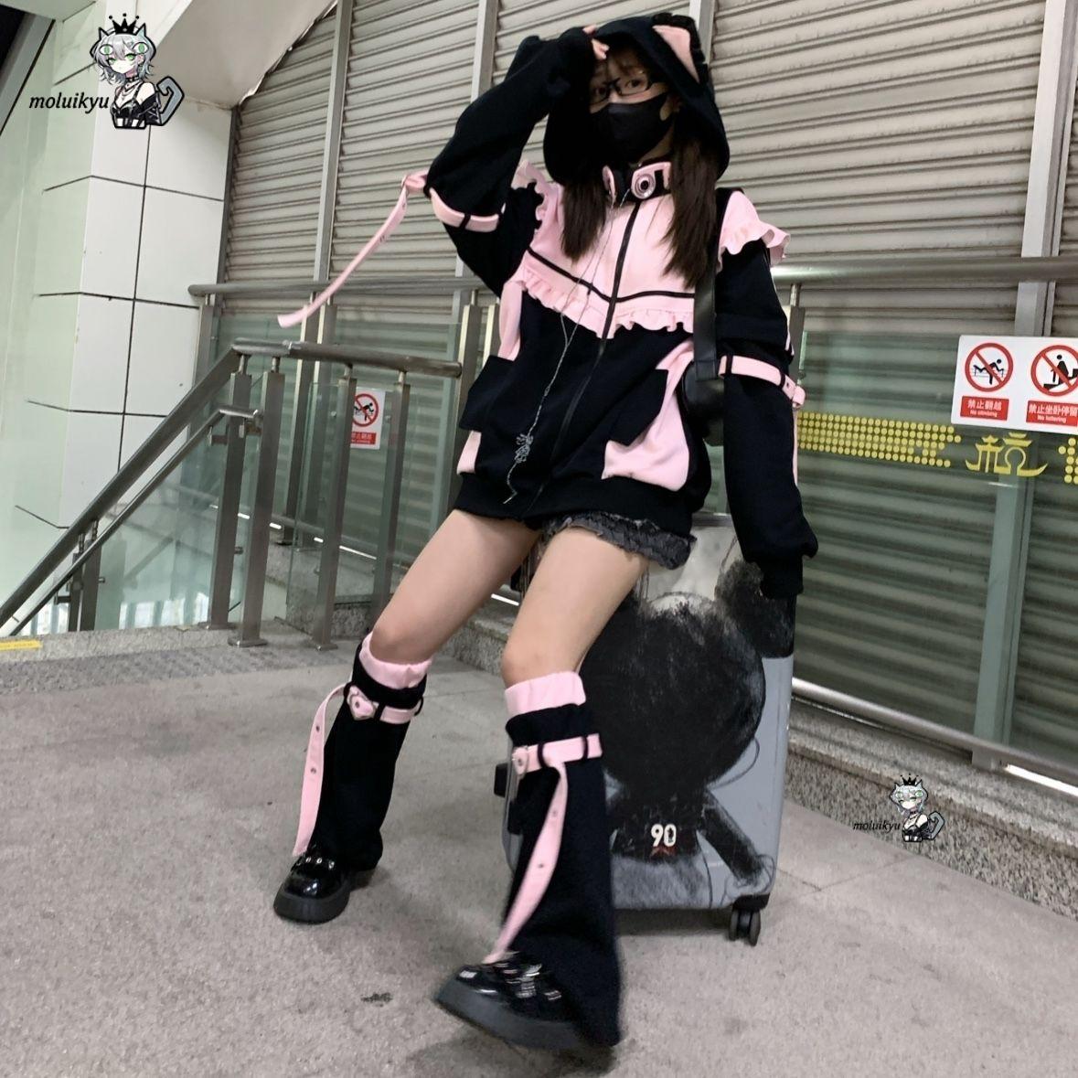Y2K Kawaii Kattenoren Hoodie D - Embellish Knit recensie en prijs