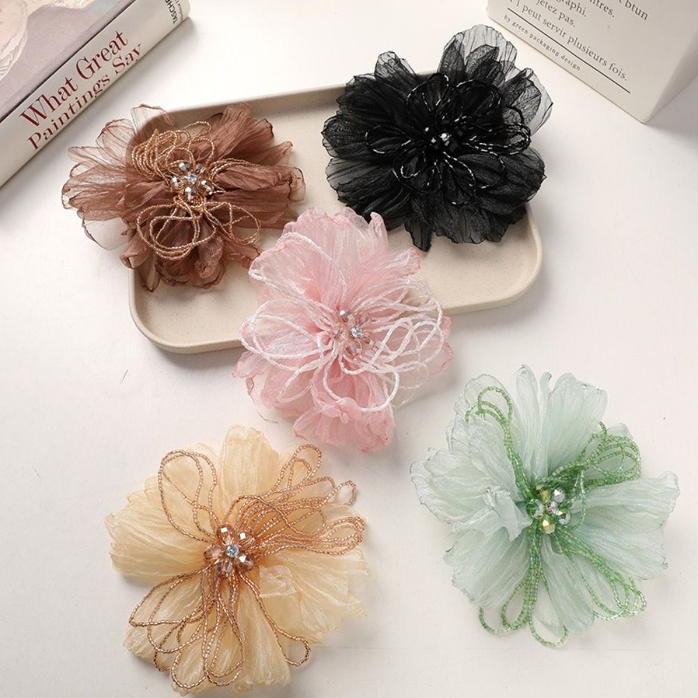 Organza Bloemenpatch met krale - Crystal Mesh Fabric recensie en prijs